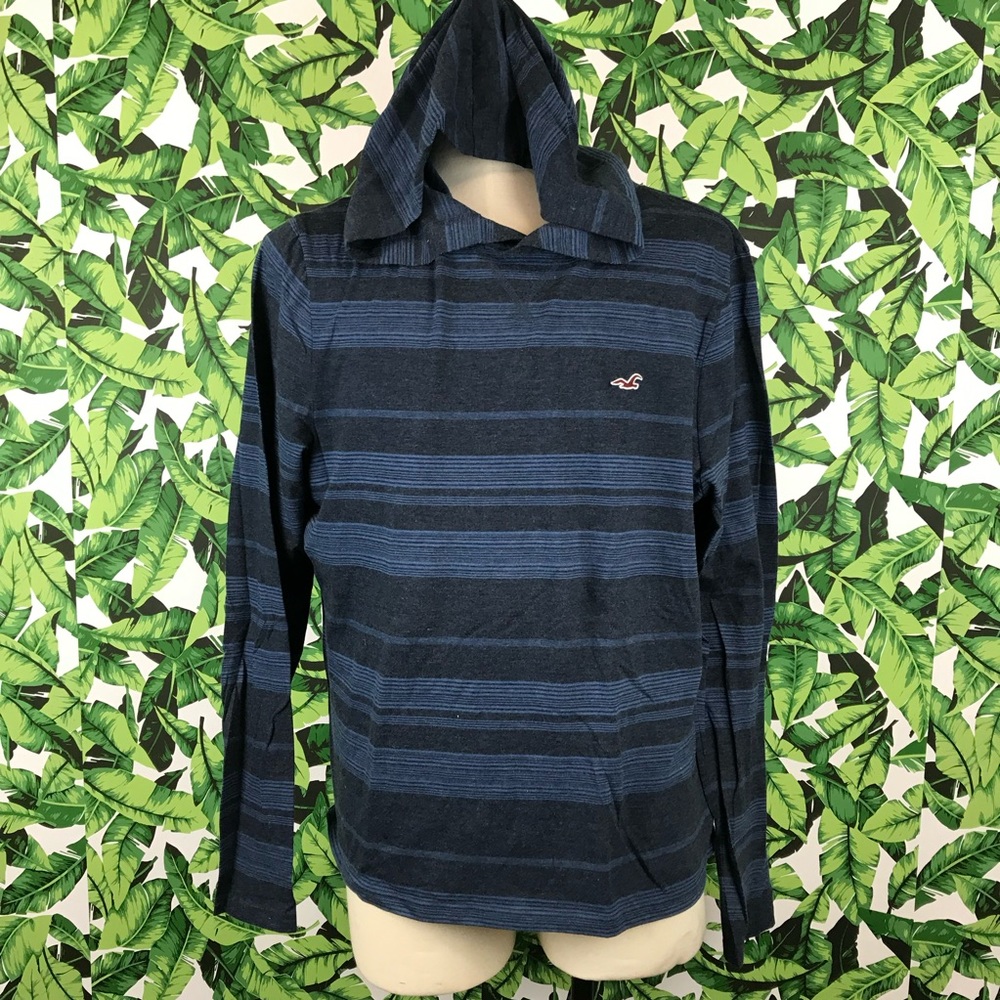 Hollister Blue Striped Hoodie